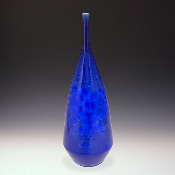 Bottle Vase Cobalt Crystalline